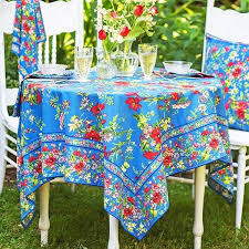 April Cornell Graceful Garden Tablecloth-Blue