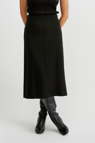 Emproved Knit Skirt-Black