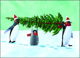 Allport Editions Holiday Card-Penguin Tree