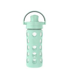 Lifefactory 12 Ounce/350ml Glass Water Bottle-Active Flip Cap