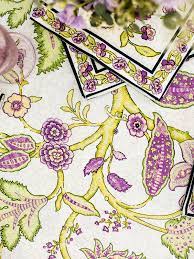 April Cornell Jacobean Garden Tablecloth-Ecru