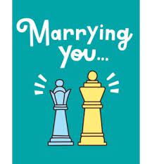 Halfpenny Postage Anniversary Card-Marrying You Chess