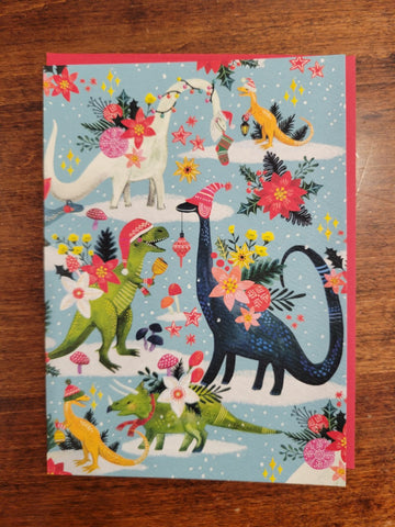 Calypso Christmas Card-Dinosaurs