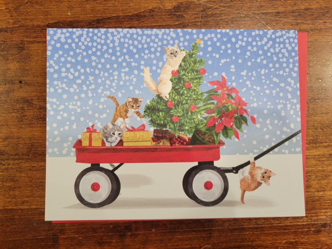 Allport Editions Christmas Card-Winter Wagon Kittens