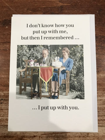 Cath Tate Love Card-I Put Up With You