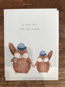 Dear Hancock Father's Day Card-Chip Off The Old Block (Blue Hats)