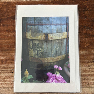 The Fibre Workshop Blank Card-Wine Barrel