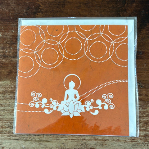 Hamro Village Blank Card-Orange Buddha