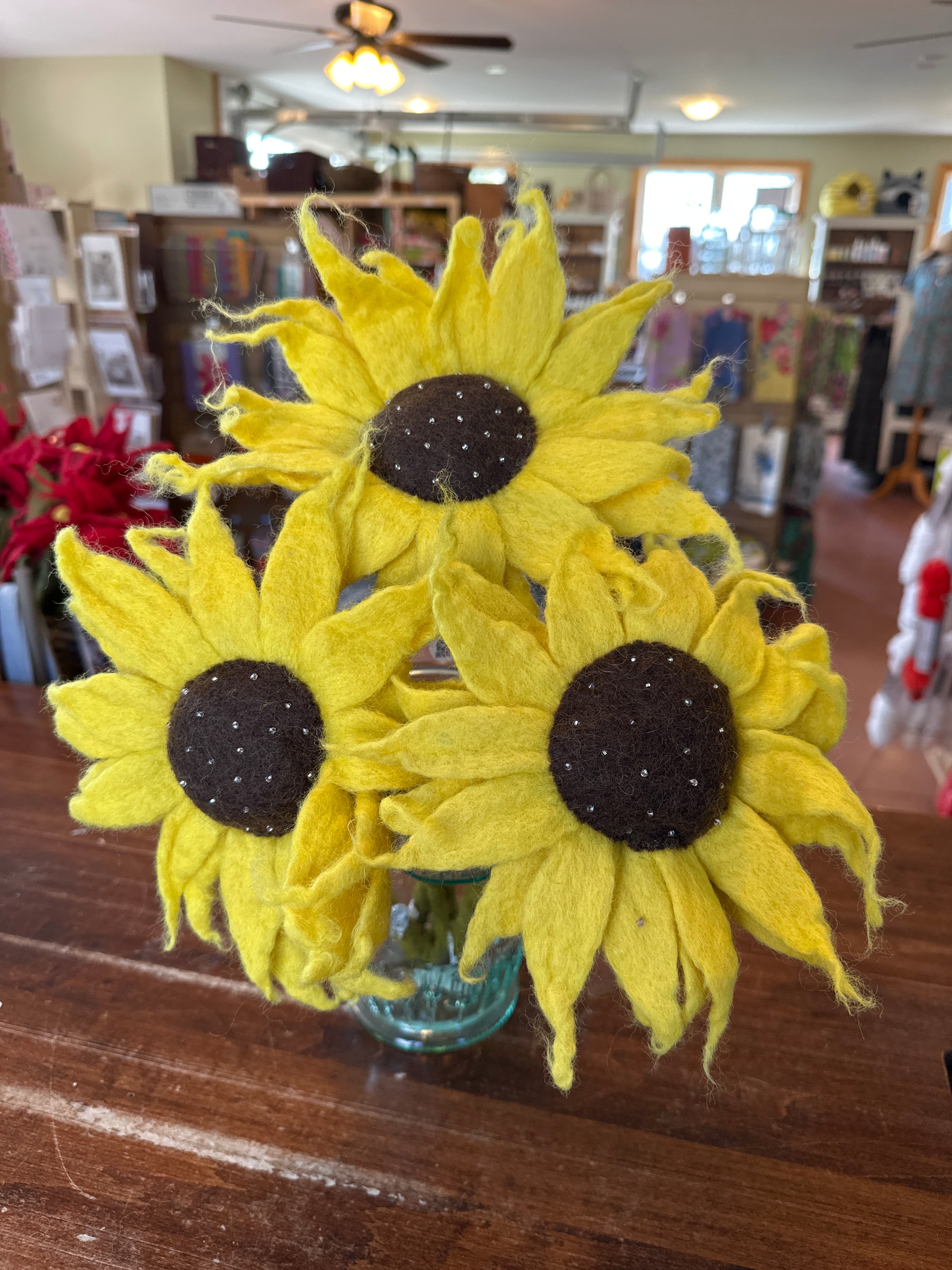 Hamro Village Felted Wool Sunflower