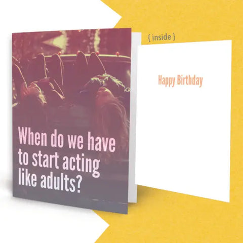 Middle Child Made Birthday Card-Act Like Adults