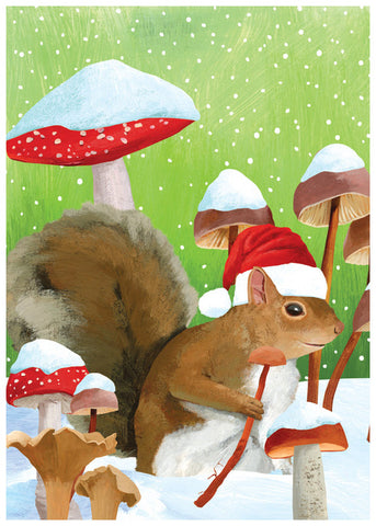 Allport Editions Winter Squirrel Holiday Card