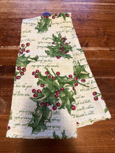 April Cornell Holly Song Tea Towel-Ecru