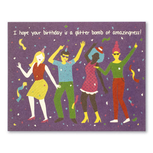 Compendium Birthday Card-I Hope Your Birthday Is A Glitter Bomb Of Amazingness!