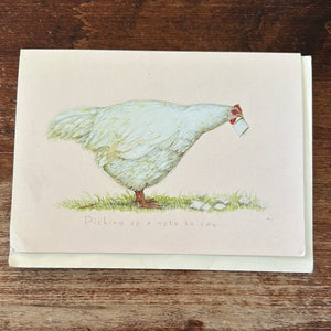 Patience Brewster Thank You Card-Chicken Picking