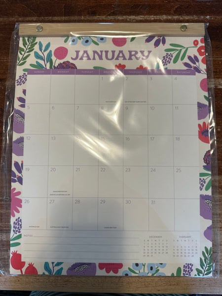 Studio Oh! 2025 Botanical Bliss Bamboo-Hanger Calendar