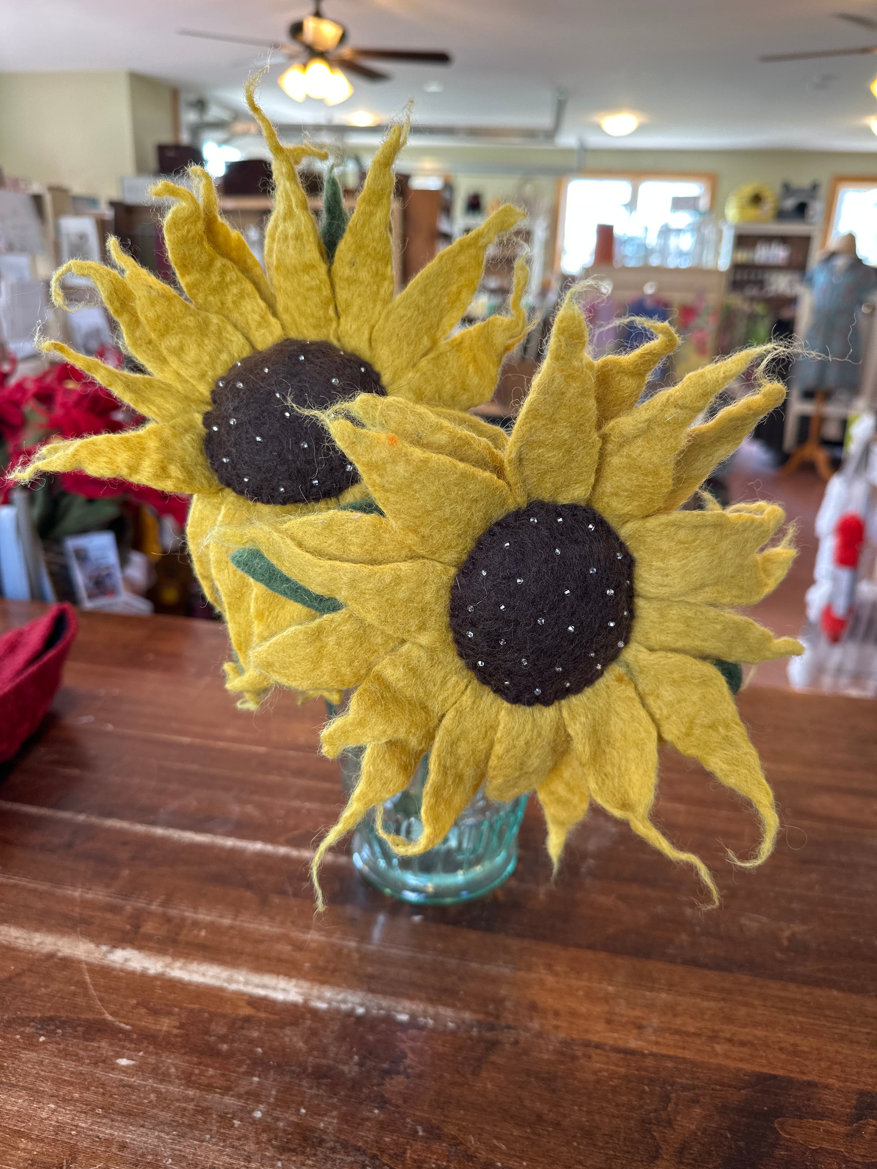 Hamro Village Felted Wool Sunflower