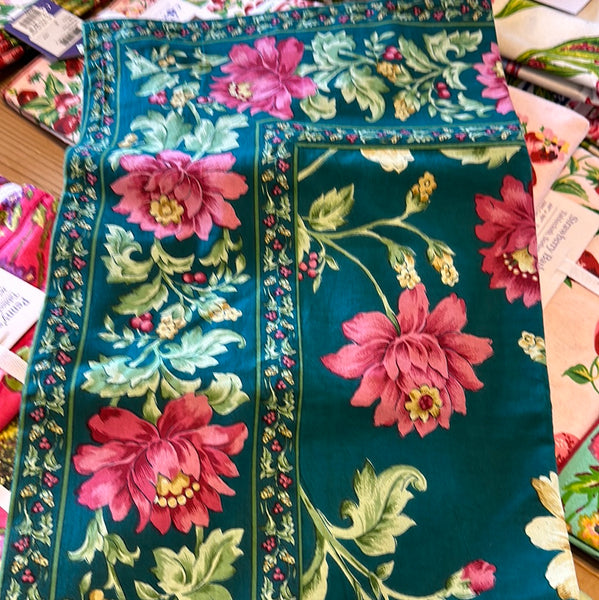 April Cornell Rosehip Tablecloth-Teal