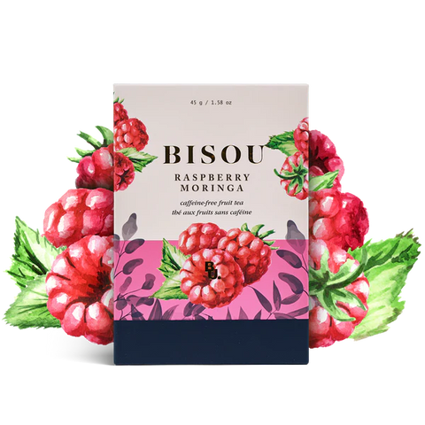 Bisou Raspberry Moringa Biodegradable Tea Sachets