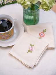 April Cornell Garden Embroidered Tea Napkins Set of 2-Multi