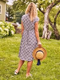 April Cornell Spanish Fan Porch Dress-Navy