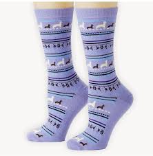 Pokoloko Print Alpaca Socks-Lilac