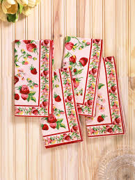 April Cornell Strawberry Basket Napkin Set-Sorbet