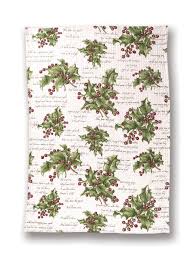 April Cornell Holly Song Tea Towel-Ecru