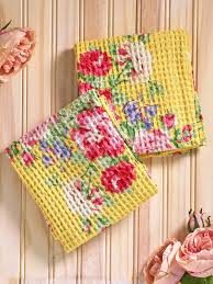 April Cornell Cottage Rose Tea Towel-Yellow