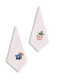 April Cornell Fruit Basket Embroidered Tea Napkins Set of 2-Multi