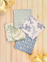 April Cornell Lakeside Patchwork Napkins Set of 4-Tonal Blue