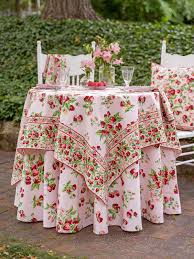 April Cornell Strawberry Basket Tablecloth-Sorbet