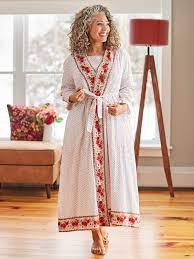 April Cornell Christmas Rose Dressing Gown