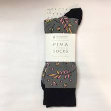 Pokoloko Night Floral Pima Cotton Socks