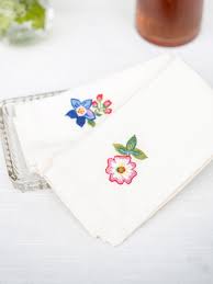 April Cornell Fruit Basket Embroidered Tea Napkins Set of 2-Multi