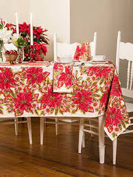 April Cornell Poinsettia Tablecloth