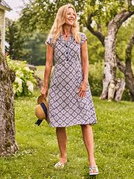 April Cornell Spanish Fan Porch Dress-Navy