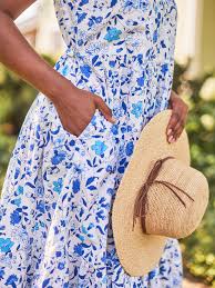 April Cornell Beach Haven Dress-White/Blue