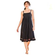 April Cornell Esme Slip Nighty-Black