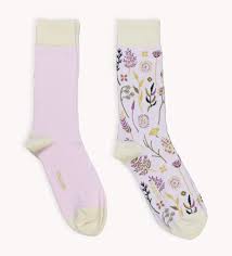 Pokoloko Botanical & Solid Pima Socks-Pack of 2-Rosee