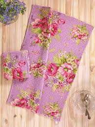 April Cornell Charming Tea Towel-Purple