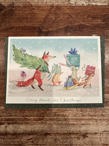 Two Bad Mice Going Home For Christmas Christmas Card