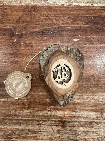 Waldfabrik Wooden Ornament-Heart Bells