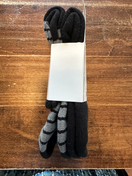 Pokoloko Striped-Solid Pima Socks-Pack of 2-Monochrome