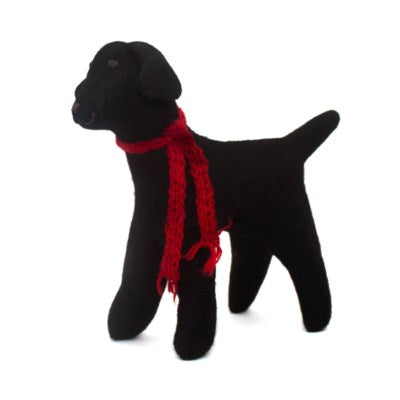 Hamro Village Felted Stuffed Toy-Black Labrador