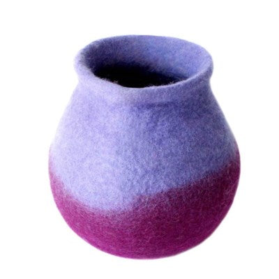 Hamro Village Felted Vase-Purple