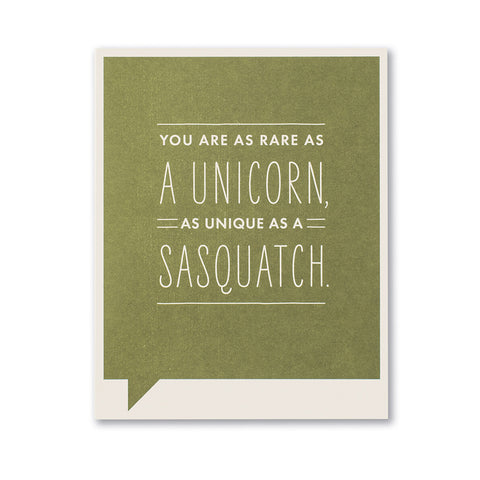 Frank & Funny Thank You Card-You Are As Rare As A Unicorn