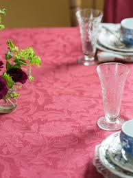 April Cornell Tablecloth Luxurious Linen-Jacquard-Cranberry
