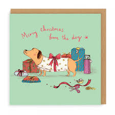 Ohh Deer Christmas Card-Merry Christmas From the Dog