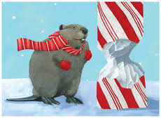 Allport Editions Christmas Card-Beaver