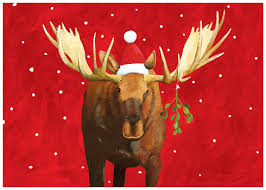 Allport Editions Holiday Card-Mistletoe Moose